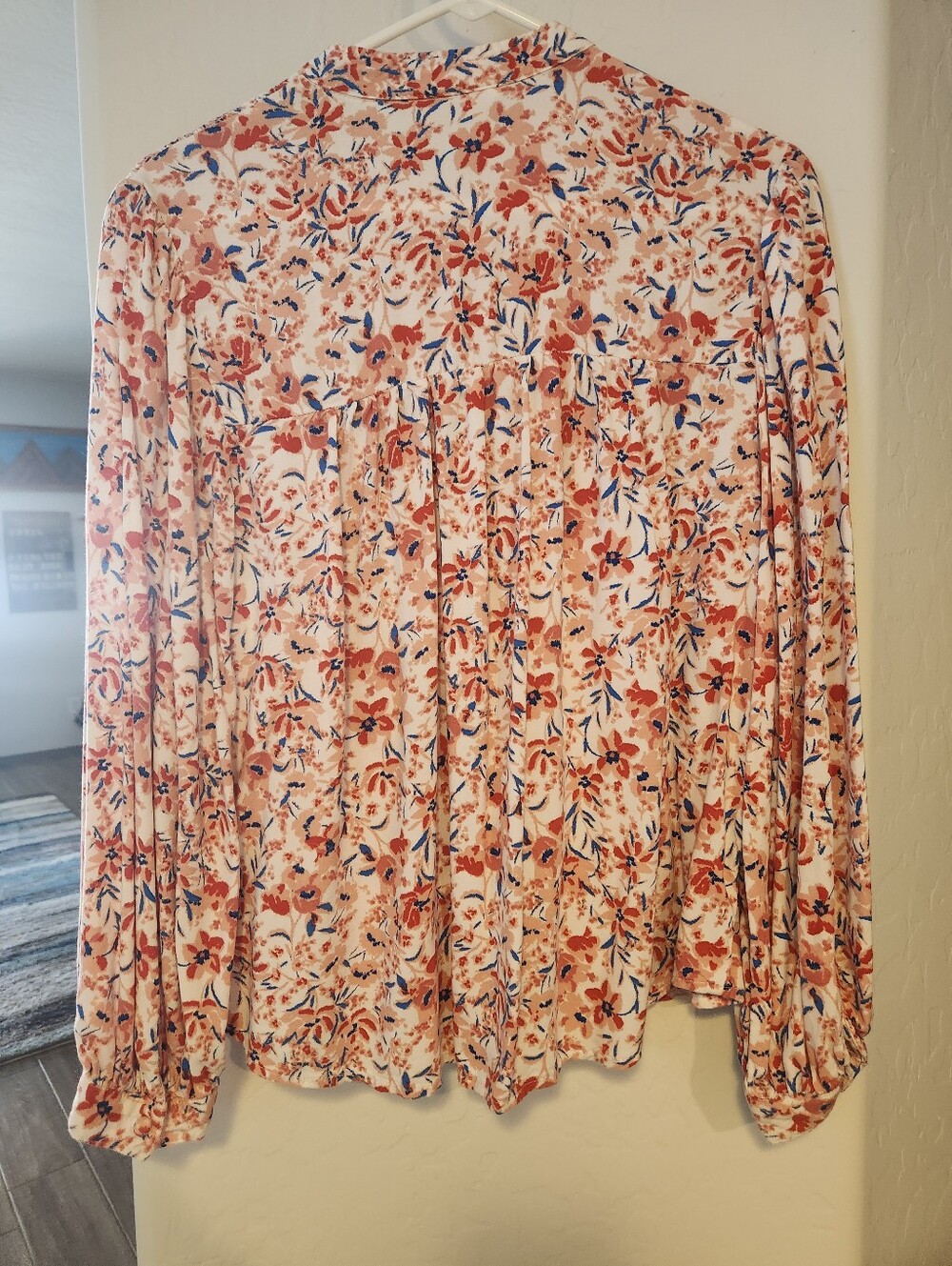 Time and Tru Floral Smocked Blouse – Size Medium 8–10